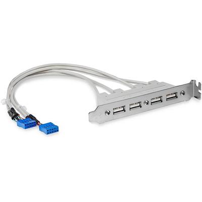 StarTech.com 4 Port USB A Female Slot Plate Adapter - USB panel - 4 pin USB Type A (F) - 4 x 4-pin USB 2.0 Type A - Female - 2 x 10-pin IDC USB Header - Female - 1 Each