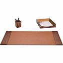 Dacasso Desk Pad - Rectangular - 34" Width x 20" Depth - Leather - Brown