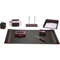 Dacasso Rosewood & Leather Desk Set - 1 Each