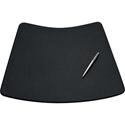 Dacasso Round Table Leather Conference Pad - Rectangular - 17" Width - Top Grain Leather - Black