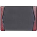 Dacasso Leather Side-Rail Desk Pad - Rectangular - 25.5" Width x 17.25000" Depth - Felt Black Backing - Leather - Burgundy