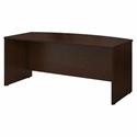 Bush Business Furniture Series C 72W Bow Front Desk Shell in Mocha Cherry - 29.8" Height x 71" Width x 36.1" Depth x 1" Thickness - Material: Melamine - Finish: Mocha Cherry, Thermofused Laminate (TFL) - Scratch Resistant, Stain Resistant, Grommet, D