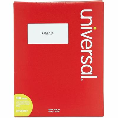 Universal Address Label - x 2" Width x 4" Length - Permanent Adhesive - Rectangle - Inkjet, Laser - White - Paper - Self-adhesive, Peel & Stick - 10 / Sheet - 100 Total Sheets - 1000 Total Label(s) - For Label Printer - 1000 / Box