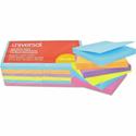 Universal Note Pad - 100 x Bright Assorted - 3" Flag/Note Width x 3" Flag/Note Length - Square - 100 Sheets per Pad - Assorted Bright - Self-stick, Residue-free - 12 / Pack