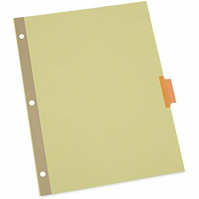 Universal Index Divider - 24 x Divider(s) - 8 Blank Side Tab(s) - 8.5" Divider Width x 11" Divider Length - Letter - 3 Hole Punched - Buff Paper Divider - Assorted Plastic Tab(s) - 0% - Customizable, Double-sided, Gold Reinforced Binding Edge - 24 Se