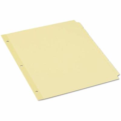 Universal Self-Tab Index Dividers, 8-Tab, 11 x 8.5, Buff, 24 Sets - 24 x Divider(s) - 8 Blank Side Tab(s) - 8.5" Divider Width x 11" Divider Length - Letter - 3 Hole Punched - Buff Ledger Stock Divider - Buff Ledger Stock Tab(s) - 30% Recycled - Cust
