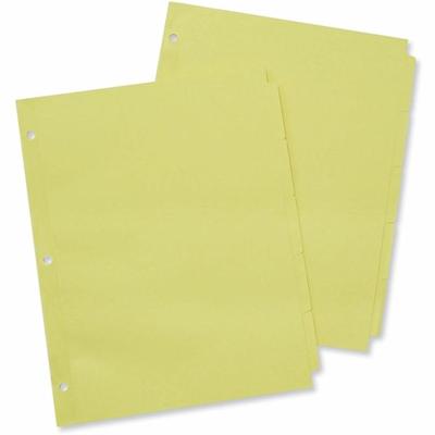 Universal Self-Tab Index Dividers, 5-Tab, 11 x 8.5, Buff, 36 Sets - 36 x Divider(s) - 5 Blank Side Tab(s) - 8.5" Divider Width x 11" Divider Length - Letter - 3 Hole Punched - Buff Ledger Stock Divider - Buff Ledger Stock Tab(s) - 30% Recycled - Cust