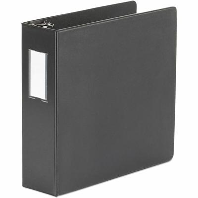 Universal Ring Binder - 3" Binder Capacity - Letter - 8 1/2" x 11" Sheet Size - 600 Sheet Capacity - 3 Ring(s) - Fastener(s): Ring - Pocket(s): 2, Inside Front & Back - Polypropylene - Black - Non-stick - 1 Each
