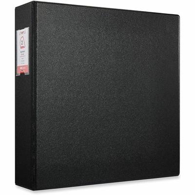 Universal Ring Binder - 2" Binder Capacity - Letter - 8 1/2" x 11" Sheet Size - 500 Sheet Capacity - 3 Ring(s) - Fastener(s): Ring - Pocket(s): 2, Inside Front & Back - Polypropylene - Black - Non-stick - 1 Each
