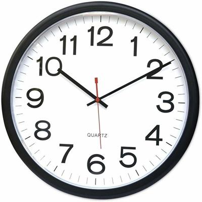 Universal Wall Clock - Analog - Quartz - Black Case - Plastic