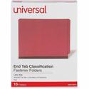 Universal Straight Tab Cut Letter Classification Folder - 2" Expansion - 6 Fastener(s) - 2" Fastener Capacity - End Tab Location - 2 Divider(s) - Red - 10 / Box