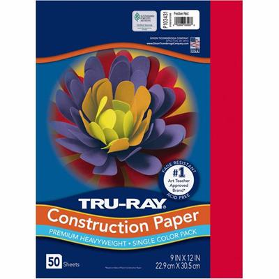 Tru-Ray Construction Paper - 12" Width x 9" Length - Festive Red - 1 Pack