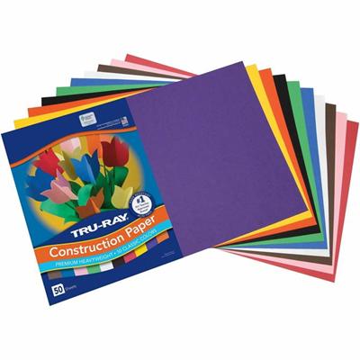 Tru-Ray Heavyweight Construction Paper - 18" Width x 12" Length - Assorted - Sulphite - 1 Pack