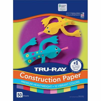 Tru-Ray Construction Paper - 18" Width x 12" Length - Assorted - 1 Pack