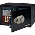 Sentry Safe Small Security Safe with Electronic Lock - 0.50 ft³ - Key Lock - 2 Live-locking Bolt(s) - Internal Size 8.50" Height x 13.62" Width x 8.62" Depth - Overall Size 8.7" Height x 13.8" Width x 10.6" Depth - Black - Steel