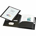 Cardinal&reg; ReportPro Letter Pocket Folder - 8 1/2" x 11" - 200 Sheets Capacity - 10 Inside Front & Back Pocket(s) - 4 Divider(s) - Polypropylene - Black - Die-cut, Acid-free, Non-stick, Card Holder - 1 Each