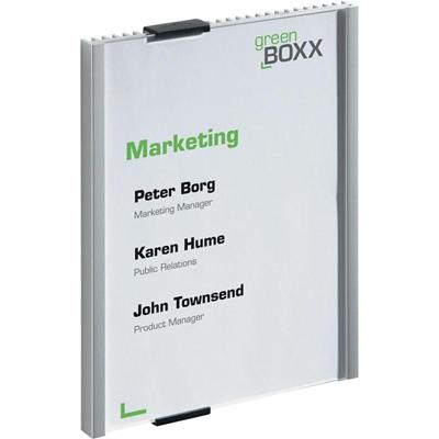 DURABLE Aluminum/Acrylic Information Sign Panel - 6.1" Width x 8.5" Height - Wall Mountable - Indoor - Acrylic, Aluminum - 1 Each