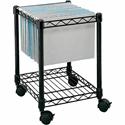 Safco Compact Mobile File Cart - 1 Shelf - 4 Casters - Steel - 15.50" Width x 14" Depth x 19.50" Height - Black - 1 Each