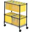 Safco 2-Tier Rolling File Cart - 300 lb Load Capacity - 4 Casters - Steel - 25.75" Width x 14" Depth x 29.75" Height - Black - 1 Each