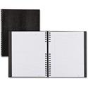 Blueline NotePro Twin-wire Composition Notebook - 300 Sheets - Twin Wirebound - 11" x 8 1/2" Sheet Size - 9.50" Height x 15" Width x 12" Length - Black Cover - Hard Cover, Micro Perforated, Index Sheet, Self-adhesive, Pocket - Recycled - 1 Each