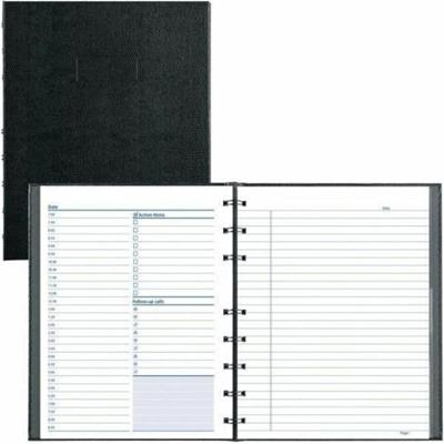 Blueline NotePro And Graphics Notebook, 7 7/16" x 9 1/2" , Black - Undated - Wire Bound - Black Cover