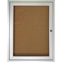 Ghent 1-door Enclosed Indoor Bulletin Board - 36" Board Height x 24" Board Width - Cork Surface - Shatter Resistant - 1 Each