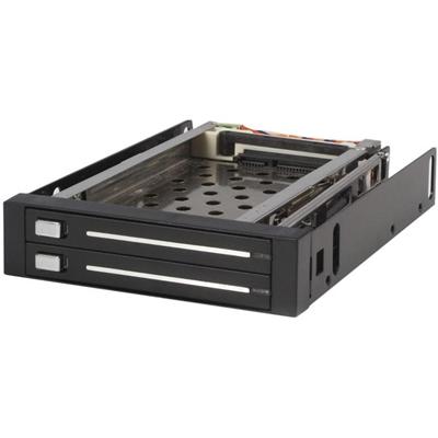 StarTech.com Drive Enclosure for 3.5" SATA/600 - Serial ATA/600 Host Interface Internal - Black - 2 x HDD Supported - 2 x SSD Supported - 2 x Total Bay - 2 x 2.5" Bay - Aluminum