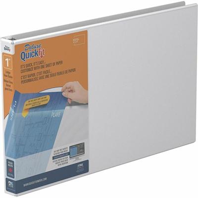 QuickFit Heavy-Duty Landscape 3-Ring Binder, D-Ring, View Binder, 1 Inch, White - 1" Binder Capacity - 11" x 17" Sheet Size - 225 Sheet Capacity - 3 x 1" Ring(s) - Fastener(s): D-Ring - Polypropylene - White - Recycled - Durable, Antimicrobial, Locki