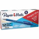 Paper Mate Flexgrip Ultra Retractable Pens - Fine Pen Point - Refillable - Retractable - Blue Ink - Alcohol Based - Rubber Barrel - 1 Dozen
