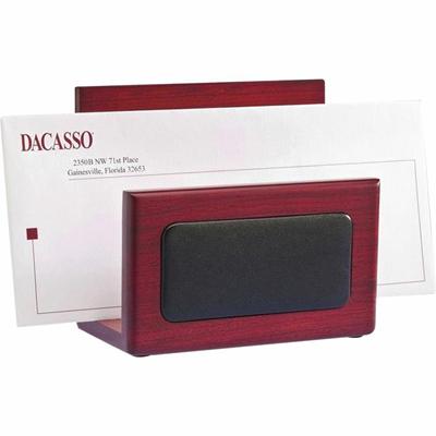 Dacasso Letter Holder - Leather - Rosewood - 1 Each