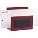 Dacasso Letter Holder - Leather - Rosewood - 1 Each