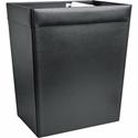Dacasso Classic Waste Basket - 8 gal Capacity - Square - Top Grain Leather - Black - 1 Each