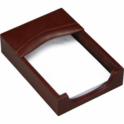 Dacasso Memo Holder - 1.4" Height x 4.8" Width x 6.8" Length - Leather - Mocha - 1 Each