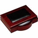 Dacasso Rosewood & Leather Memo Holder - Leather, Wood - Black - 1 Each
