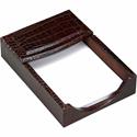 Dacasso Crocodile Embossed Memory Holder - Leather - Brown - 1 Each