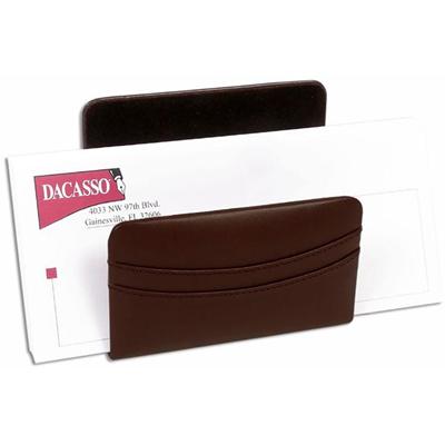 Dacasso Letter Holder - Leather - Chocolate Brown - 1 Each