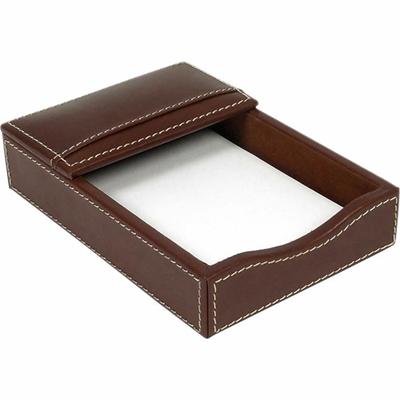 Dacasso Rustic Leather Double Legal-Size Trays - 1.8" Height x 4.8" Width x 7" Depth - Leather - Brown - 1 Each