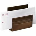 Dacasso Letter Holder - Leather - Rustic Brown - 1 Each