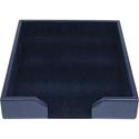 Dacasso Desk Tray with Lid - Leather - Blue