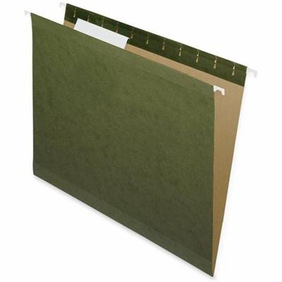 Nature Saver 1/3 Tab Cut Letter Recycled Hanging Folder - 8 1/2" x 11" - Poly - Standard Green - Laminated, Durable - 100% Recycled - 25 / Box