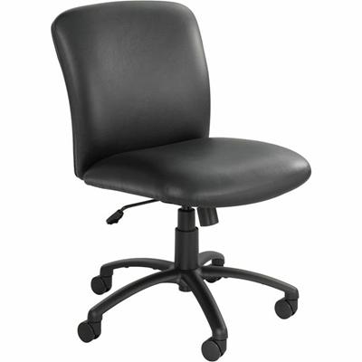 Safco Uber Big and Tall Mid-back Management Chair - Black Seat Color - Vinyl Seat Material - Black Frame Color - 5-star Base - 1 Each