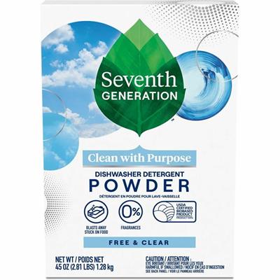 Seventh Generation Dishwasher Detergent - For Kitchen - 45 oz (2.81 lb) - Free & Clear Scent - Recommended For: Food Remover, Stain Remover - Non-toxic, Chlorine-free, Phosphate-free - Clear - 1 Each