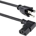 StarTech.com 6ft Power Cord 5-15P to Right Angle C13 - For Desktop Computer, Monitor, Scanner, Printer - 125 V AC / 10 A - Black - 6 ft Cord Length - NEMA 5-15P / IEC 60320 C13 - 1 Each