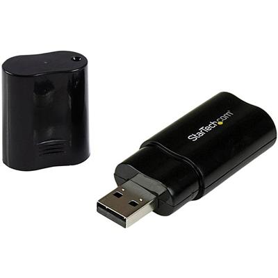 StarTech.com USB 2.0 to External Stereo Audio Adapter - 1 x Type A USB 2.0 USB Male - 1 x Mini-phone Audio In Female, 1 x Mini-phone Audio Out Female - Black - 1 Each - TAA Compliant