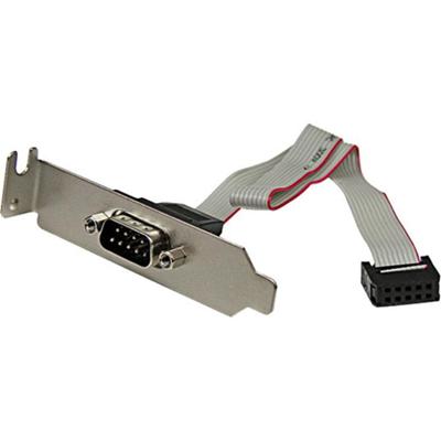 StarTech.com 9-pin Serial to 10-pin Header Slot Plate with Low Profile Bracket - 9" Serial Data Transfer Cable - First End: 1 x 9-pin DB-9 Serial - Male - Second End: 1 x 10-pin IDC - Female - Gray - 1 Each