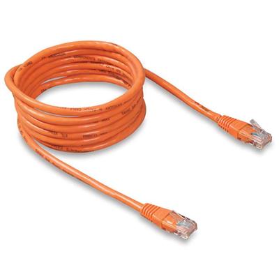 Belkin RJ45 Category 5e Patch Cable - 8.86 ft Category 5e Network Cable - First End: 1 x RJ-45 - Male - Second End: 1 x RJ-45 - Male - Patch Cable - Orange - 1 Each