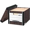 Bankers Box Bankers Box R-Kive Woodgrain Storage Boxes - Internal Dimensions: 12" Width x 15" Depth x 10" Height - External Dimensions: 12.8" Width x 16.5" Depth x 10.4" Height - Media Size Supported: Letter, Legal - Lift-off Closure - Stackable - Wo