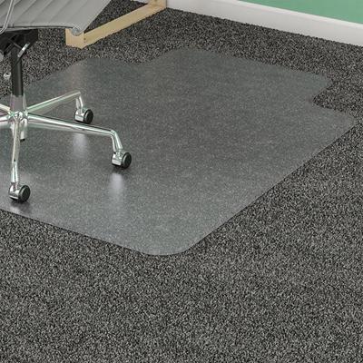 Lorell Medium-Pile Wide Lip Chairmat - 53" Length x 45" Width x 0.133" Thickness - Lip Size 12" Length x 25" Width - Vinyl - Clear - 1 Each