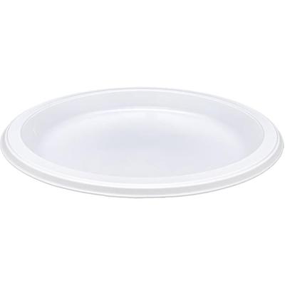 Genuine Joe 10-1/4" Large Plastic Plates - Disposable - 10.3" Diameter - Warm White - Plastic Body - 125 / Pack