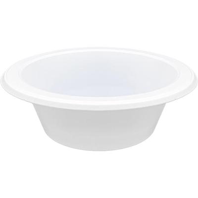 Genuine Joe 12 oz Reusable Plastic Bowls - Serving - Disposable - White - Plastic Body - 125 / Pack